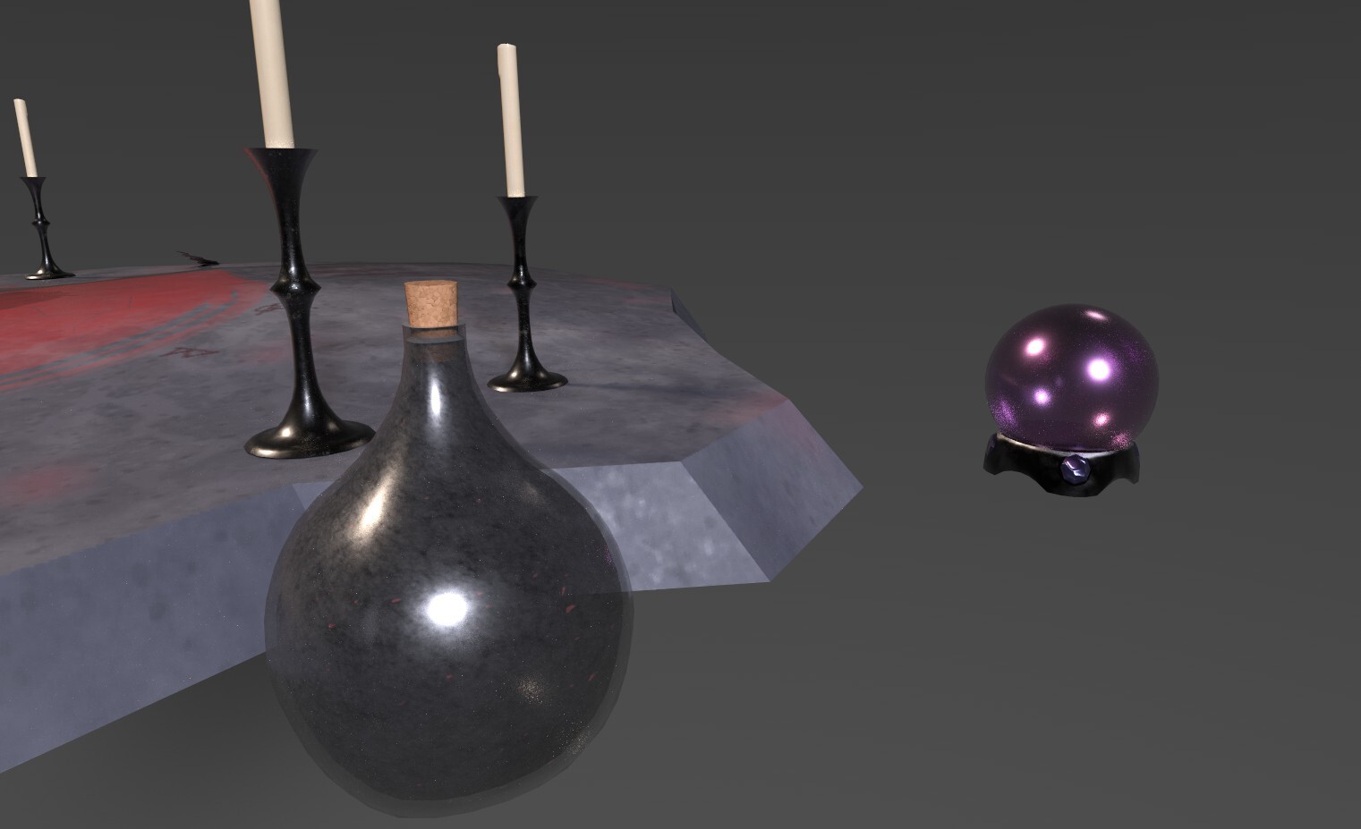 Bottle and crystal ball